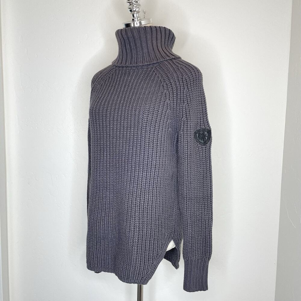 Alp N Rock Simone Turtleneck Ribbed Sweater Womens Small Gray Cotton Blend